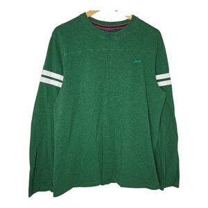 Superdry Mens Green Organic Cotton Vintage Logo Quarterback Long Sleeve Top XXL